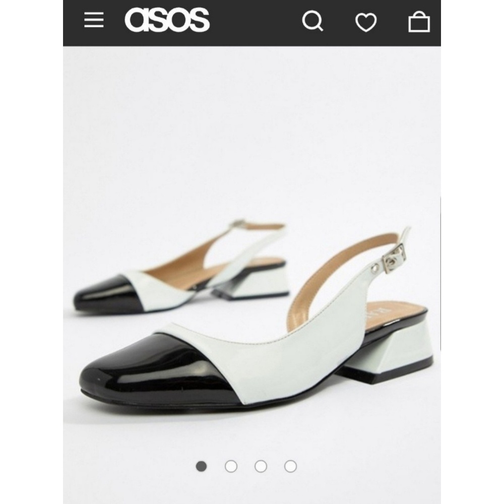 BNIB ASOS RAID Lizbeth cap toe sling black heels